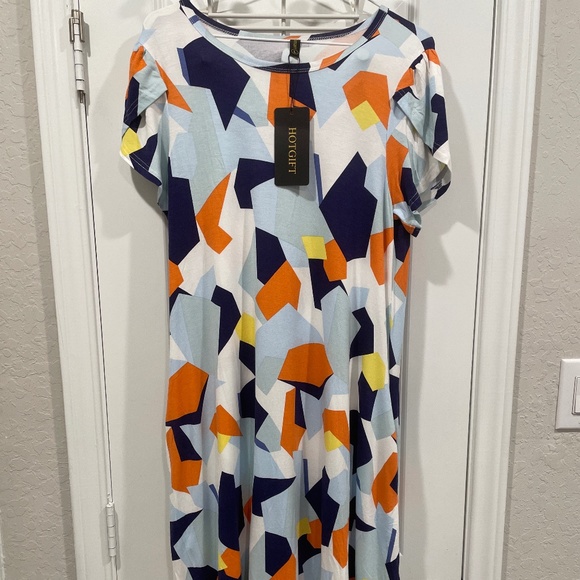 Short Sleeve Sundress with Pockets - Picture 1 of 6